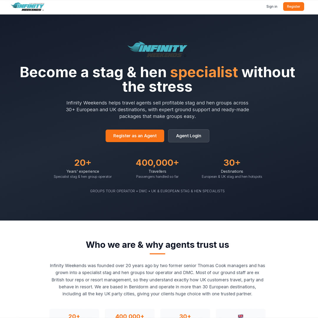 Infinity Weekends Agency Portal - Travel case study