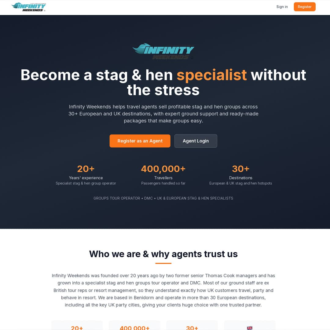 Infinity Weekends Agency Portal - Travel case study